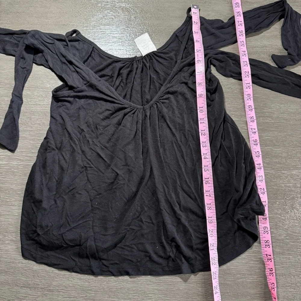 Free People Black Bow Off Shoulder Tank Top S - Picture 11 of 11